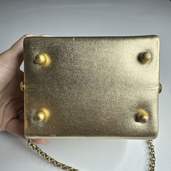 Rare Inge Christopher Soft Gold Metal Evening Clutch, Cocktail Minaudière Purse - Picture 4 of 16